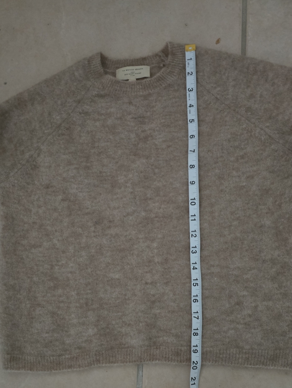 SÉZANE Louise Beige Mohair Jumper Button Sleeve Crew Sweater NWOT - Picture 12 of 16
